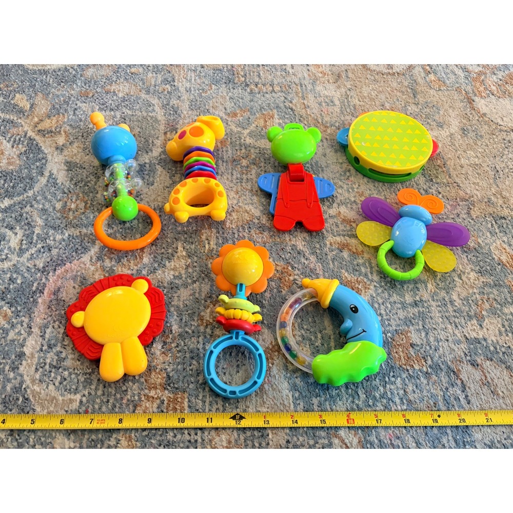 8-piece Colorful Baby Infant Rattle Toy Set - Picture 4 of 4